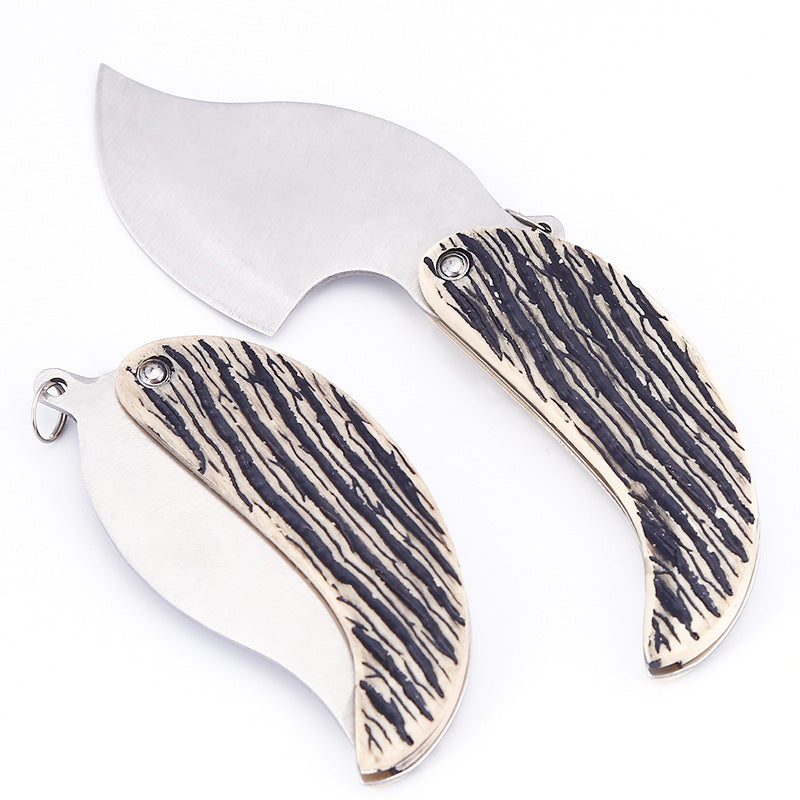 Portable Leaf-shaped Folding Keychain Knife