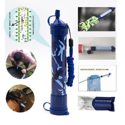 Outdoor portable straw water purifier