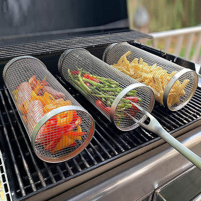 GrillMaster Rolling Basket - The Ultimate Portable BBQ Tool