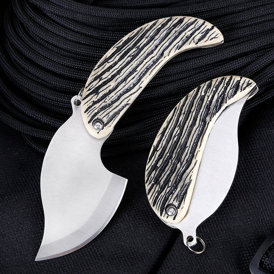 Portable Leaf-shaped Folding Keychain Knife