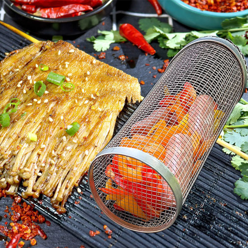 GrillMaster Rolling Basket - The Ultimate Portable BBQ Tool