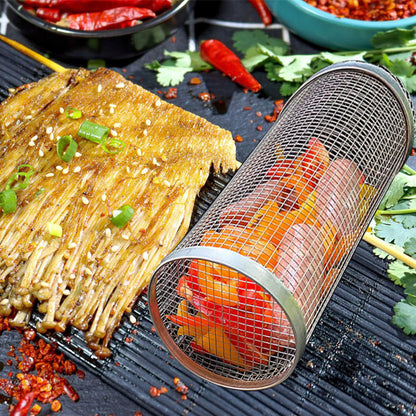 GrillMaster Rolling Basket - The Ultimate Portable BBQ Tool